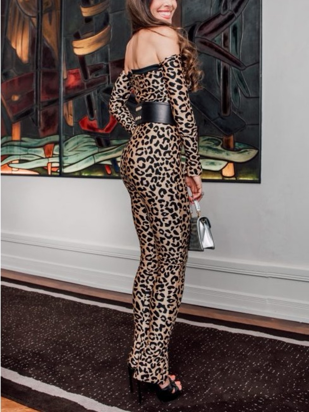 Halpern leopard jumpsuit - Picture 2 of 12
